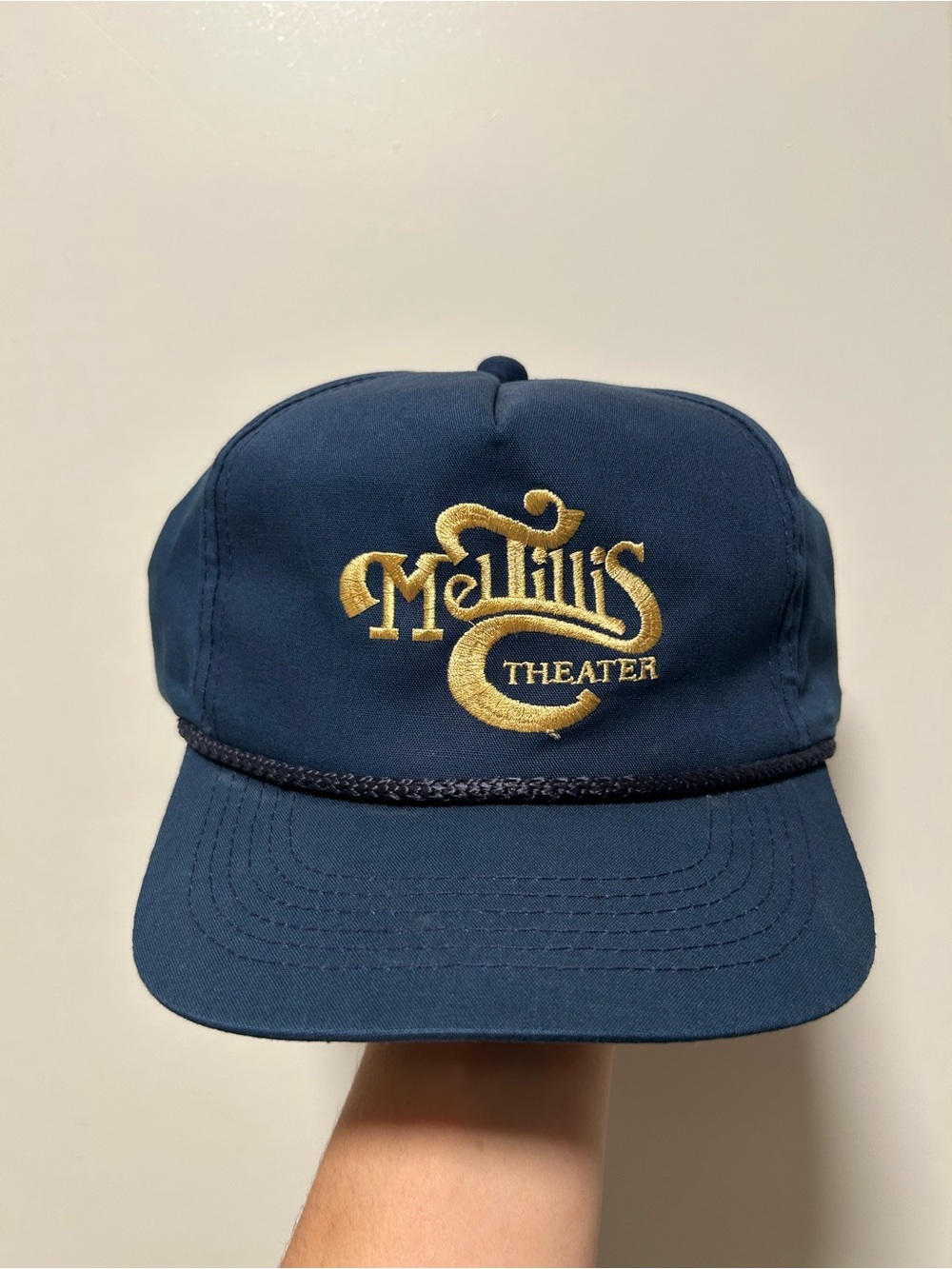 Vintage 90s Mellini's Theater embroidered rope snapback hat